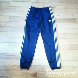 Adidas (15-16yrs) Dark Navy + White Joggers